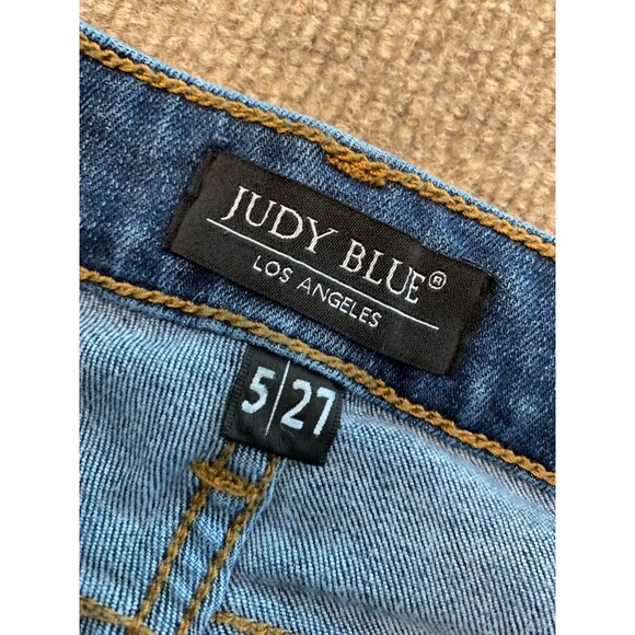 Judy Blue Jeans Womens 5/27 Boyfriend Distresed Stretch Whiskered Relaxed Denim - Picture 7 of 9